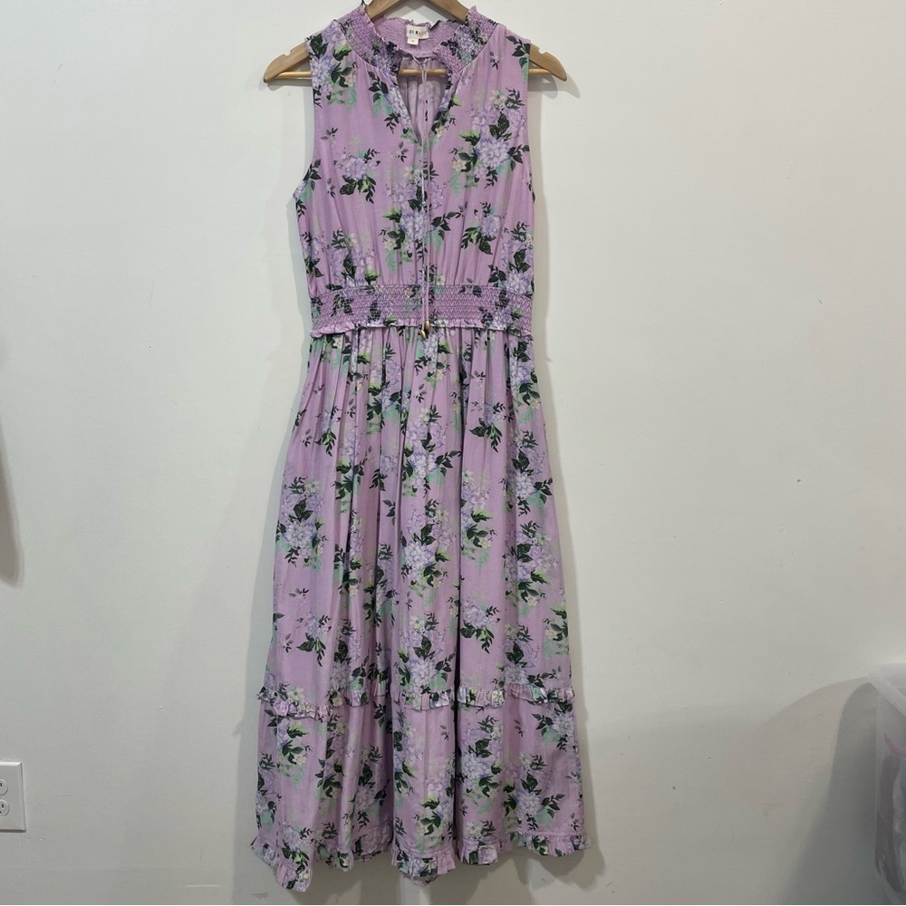 Roller Rabbit Frida Twilight Dahlia Floral Maxi Dress Size Small